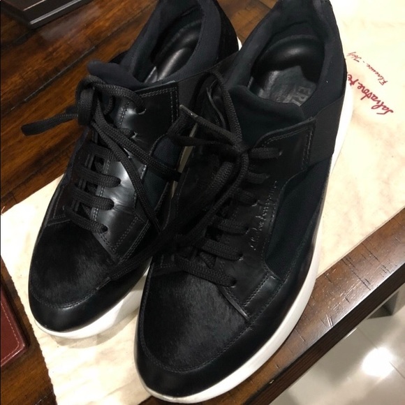Salvatore Ferragamo sneakers Black Number 7 1/2 EE - Picture 2 of 2